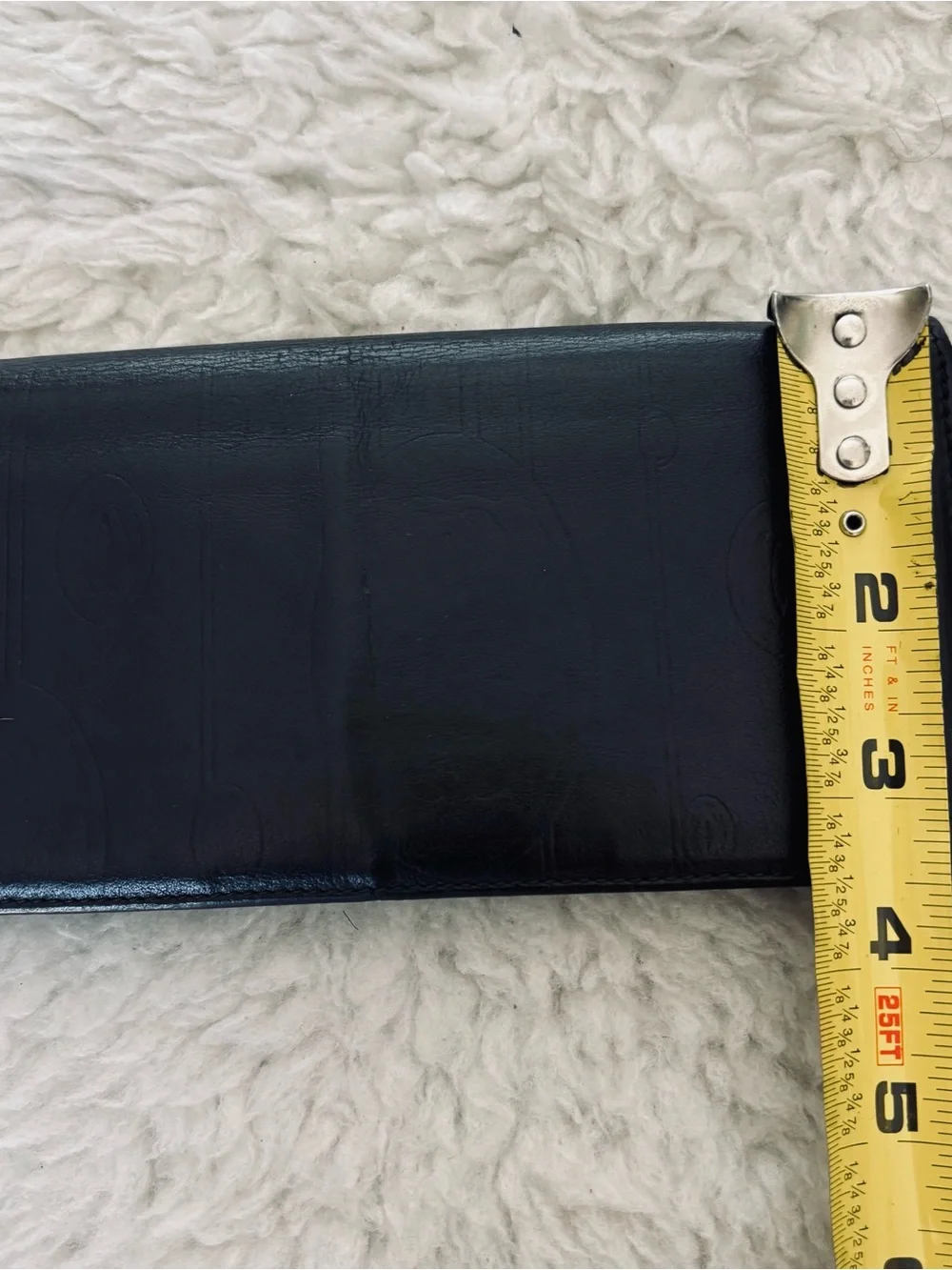 Cartier 2C Embossed Logo Vintage Black Leather Long Wallet